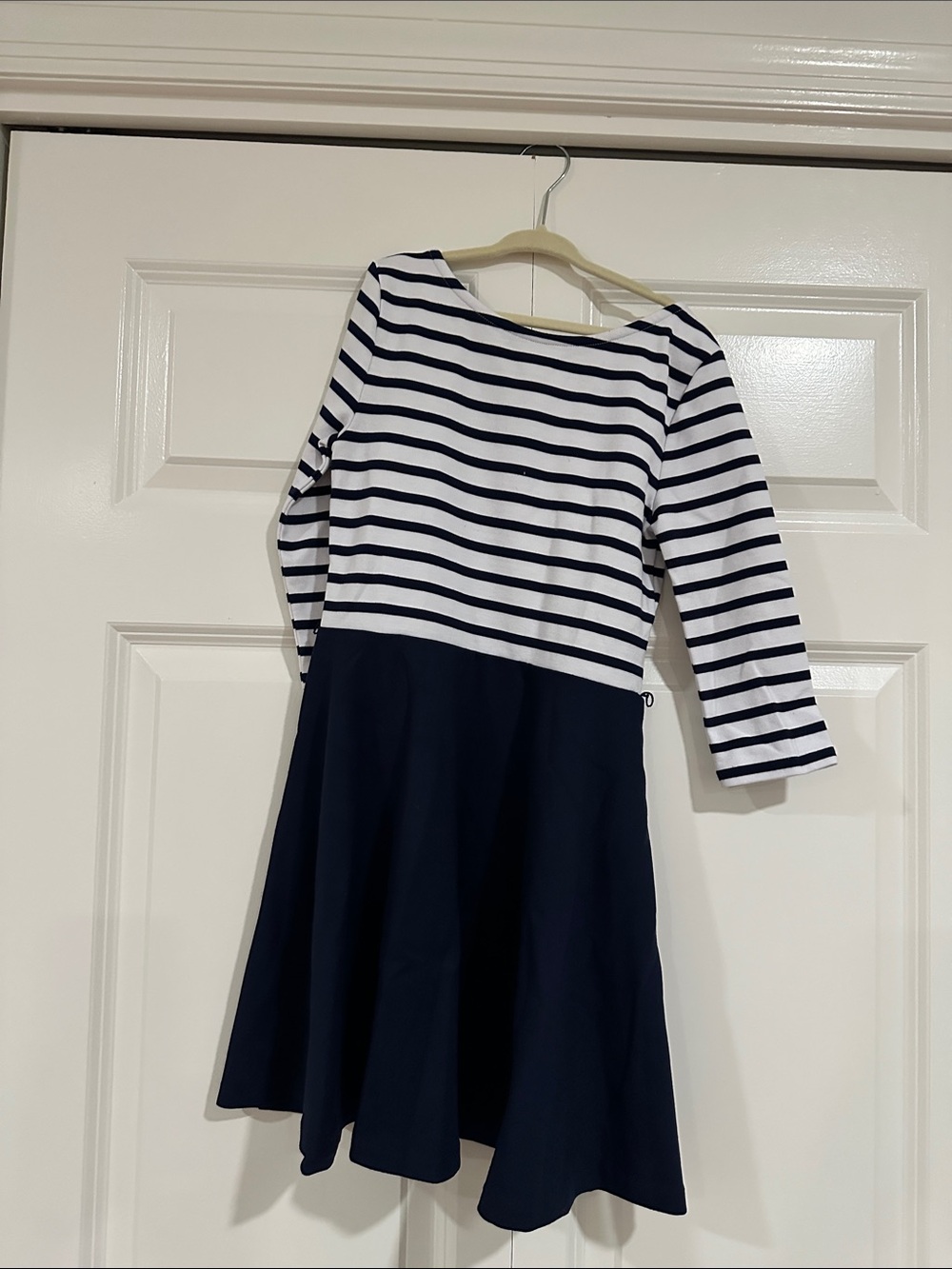 Polo by Ralph Lauren Navy and White Striped Fit & Flare Dress